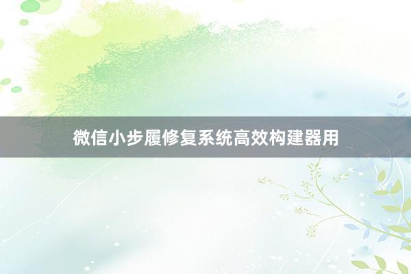 微信小步履修复系统高效构建器用