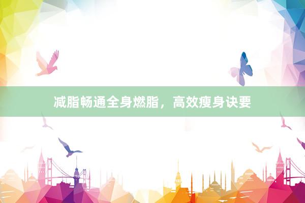 减脂畅通全身燃脂,高效瘦身诀要